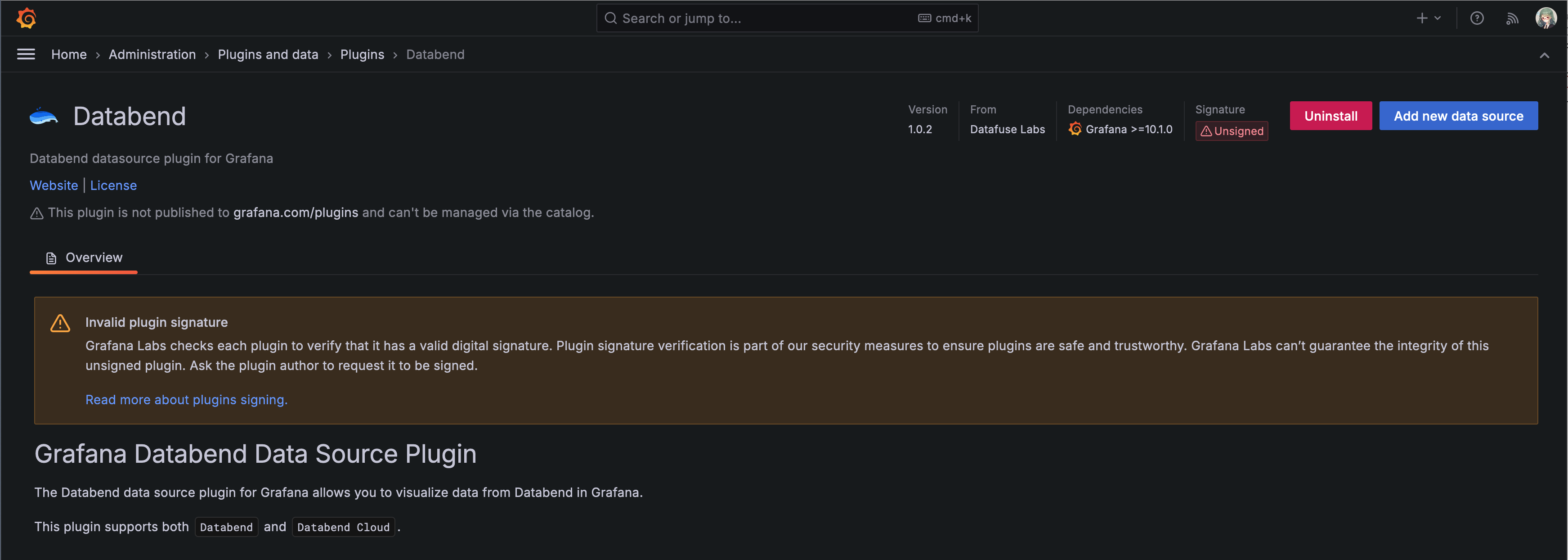 Plugin detail